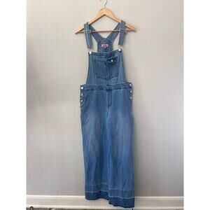 Juicy Couture Blue Jean Overalls Women’s Sz M Wide Leg 5-Pocket Cowgirl Western